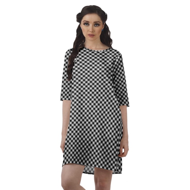 Moomaya Robe T-Shirt Courte Droite en Georgette Mousse pour Femmes Vêtements Grande Taille