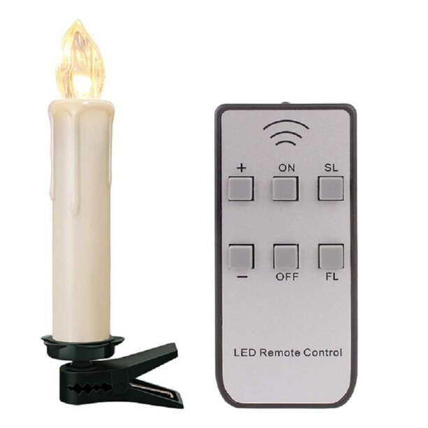 Luz de vela Led electrónica lámpara blanca cálida con Control remoto Kuymtek decoración navideña