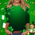 thumbnail image 2 of JYnXIANTI St Patricks Day Shirt Women Casual Round Neck 3/4 Sleeve Tops Comfy T Shirt Cute Graphic Tee for Saint Patricks Day, 2 of 6