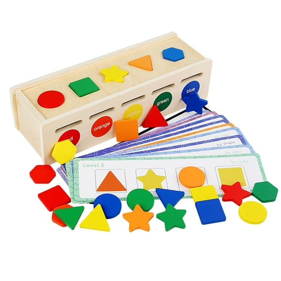 Wooden Color Shape Sorting Box Montessori Toys Educational Toys Matching Box for