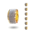 thumbnail image 1 of Juego de 6 servilleteros dorados con diamantes plateados, servilletero navideño para cenar, Acción de Gracias, boda, soporte de tela brillante completo, 1 of 5