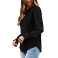 thumbnail image 7 of Ronuti Casual Long Sleeve Shirts for Women Fashion Clothing Puff Sleeve Tunic Tops with Smocked Cuffs, 7 of 7