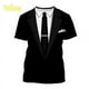 thumbnail image 3 of Ropa divertida para hombre, esmoquin con personalidad, traje de corbata retro, camisetas gráficas, traje falso de moda, camisetas casuales de manga corta para fiesta para hombre, 3 of 5