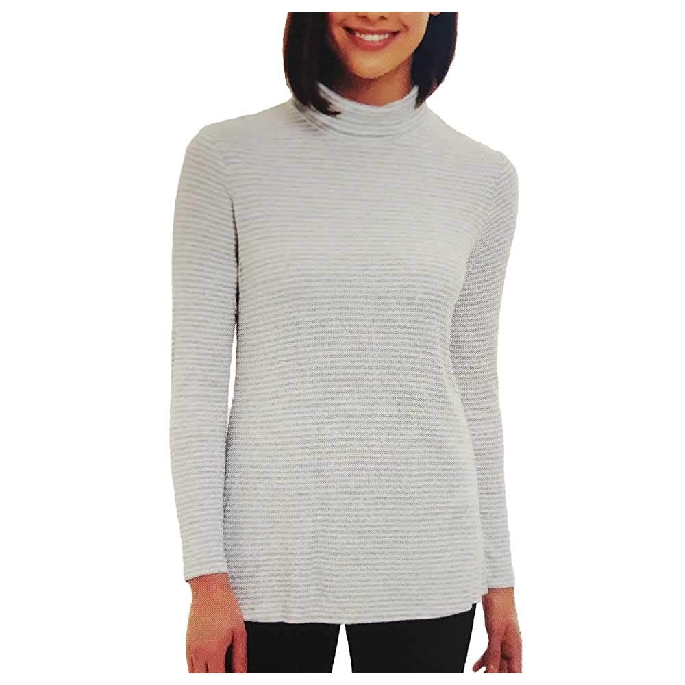 Jones New York Jones New York Womens Soft Ribbed Knit Long Sleeve Turtleneck (Silver Combo, XX