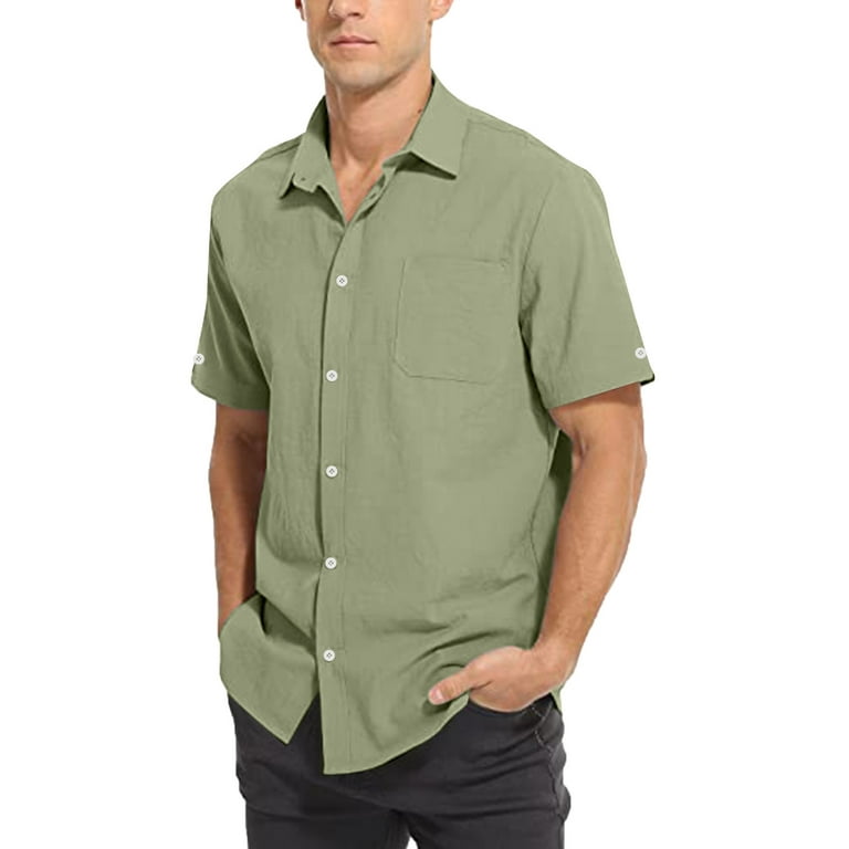 adviicd Columbia Shirts For Men Lightweight Moisture Wicking Short Sleeve Fishing  Shirt with UPF 50 Green 3XL 