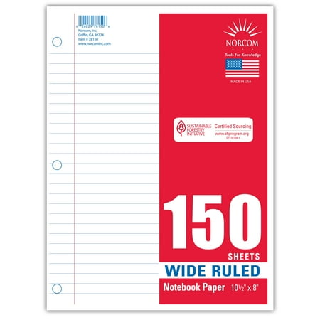 Norcom 150ct Wide Ruled Filler Paper - Walmart.com