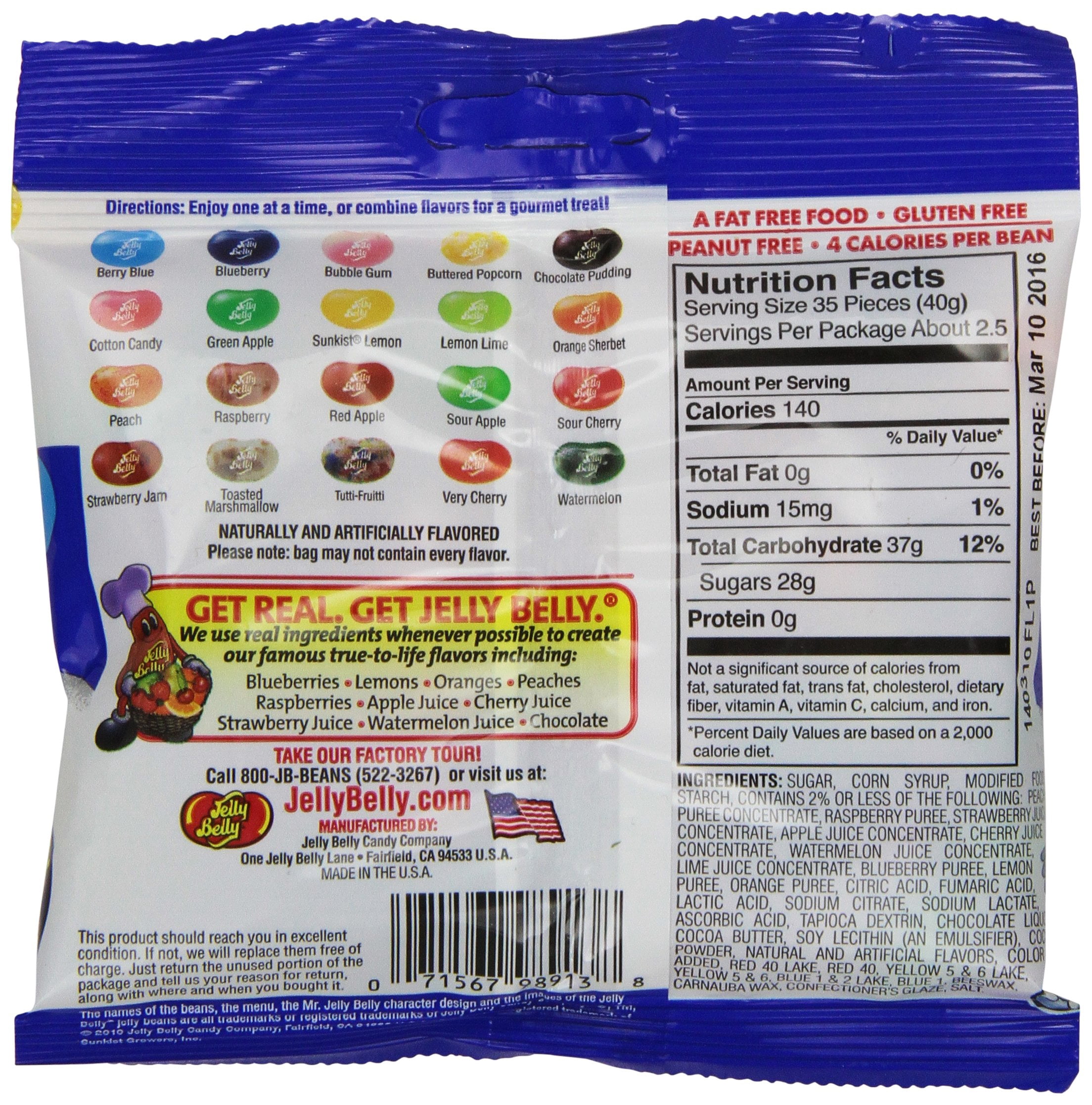 Jelly Belly Kids Mix Jelly Beans, 20 Kid-Friendly Flavors, 3.5-oz, 12 Pack RED40