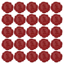 Uxcell Wax Seal Stickers, 50 Pcs Embossed Self Adhesive Rose Sticker, Red