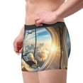 thumbnail image 2 of Fotbe Sunset Airplane Travel View Calzoncillos Tipo Boxer con Bolsa de Soporte Total para Hombre, X-Temp Fresco, Transpirable y de Secado Rápido-Small, 2 of 5