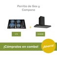 thumbnail image 2 of Combo Parrilla de Gas Empotrable 4 Quemadores Y Campana Extractora de Isla 90 cm AVERA VT4CEN90B/Natural y LP/ Vidrio Templado., 2 of 6