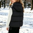 thumbnail image 4 of Xdegoge Girls Puffer Vest Zip Up Sleeveless Lightweight Warm Padded Hooded Jacket Fall Winter Drawstring Hem Fashion Outerwear with Pockets, 4 of 9