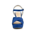 thumbnail image 6 of BLISSFUL STEP Valentine's Women's Fashion Platform Strap Slingback Chunky Heel Open Toe Sandals Deep Blue 6, 6 of 8