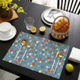 thumbnail image 4 of Pioneer Flower Floral Print Pattern Summer Placemats Table Placemats Set Of 4-Linen Kitchen Washable Placemats Table Mats 12x18 Inch Non-Slip Heat Resistant, 4 of 6