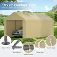 thumbnail image 4 of Phonjoroo Carport 10x20 Car Ports Heavy Duty Carports Portable Garage Car Canopy Tent Outdoor Car Shelter, 4 of 6