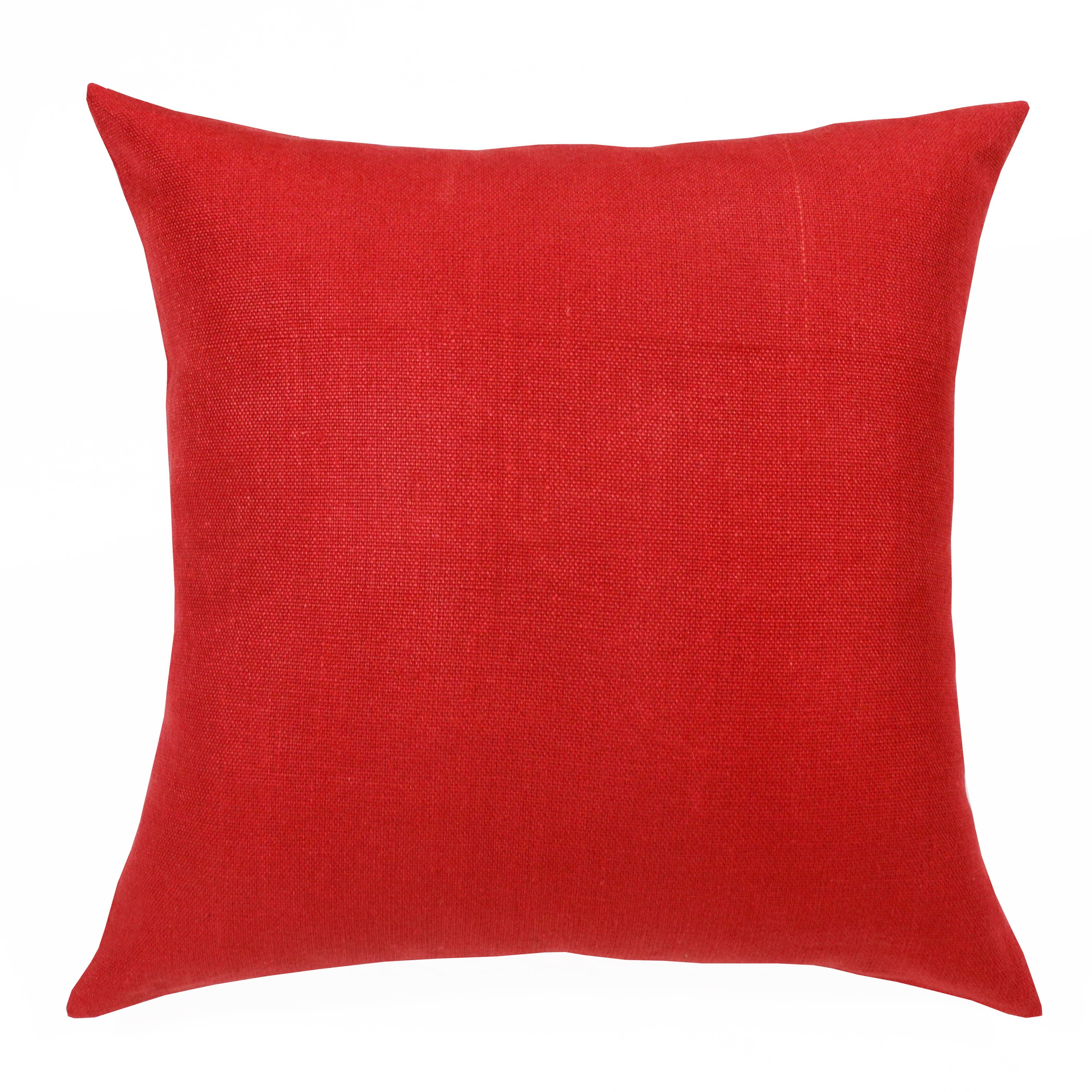 Ox Bay Luano Solid Transitional Linen Hand Woven Throw Pillow, Red, 20" x 20"