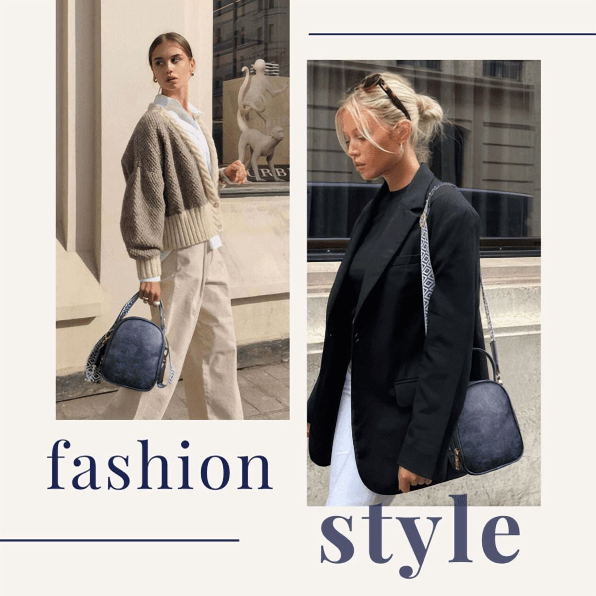 Olurrisa Small Sling Bag For Women: Small Crossbody Bag for Women with Handle and Adjustable Strap, Cell Phone Purse Cross body with 2 Zipper Pockets-Dark Blue