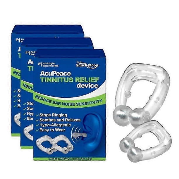 3x Clip para los oídos para aliviar el tinnitus, manguito portátil antitinnitus, tapón para los oídos, herramienta para calmar los oídos, alivio de la presión en los oídos y tinnitus