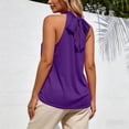 thumbnail image 4 of RMGVDSD Womens Tank Tops Sleeveless Tie Neck Spring Summer Tops Loose Casual Halter Tank Top Solid Color Tie Back Blouses Trendy Clothes Versatile Camisoles, 4 of 6
