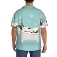 thumbnail image 5 of Sigee French Bulldog Taking a Bath Print Men's Shirts Casual Button Down Short Sleeve Summer Beach Shirt Hawaiian Vacation Shirts Tee Shirt-Large, 5 of 7