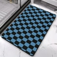 thumbnail image 2 of Delightful Checkered Bath Mat: Non-Slip, Highly Absorbent Bathroom Rugs. Machine Washable Small Indoor Doormat for Shower, Sink & Tub, 20x32in, 2 of 5