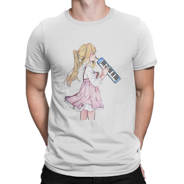 Camiseta Kaori Essential para hombre "Your Lie in April Love", de algodón, cuello redondo, manga corta, humor, regalos de cumpleaños de alta calidad.