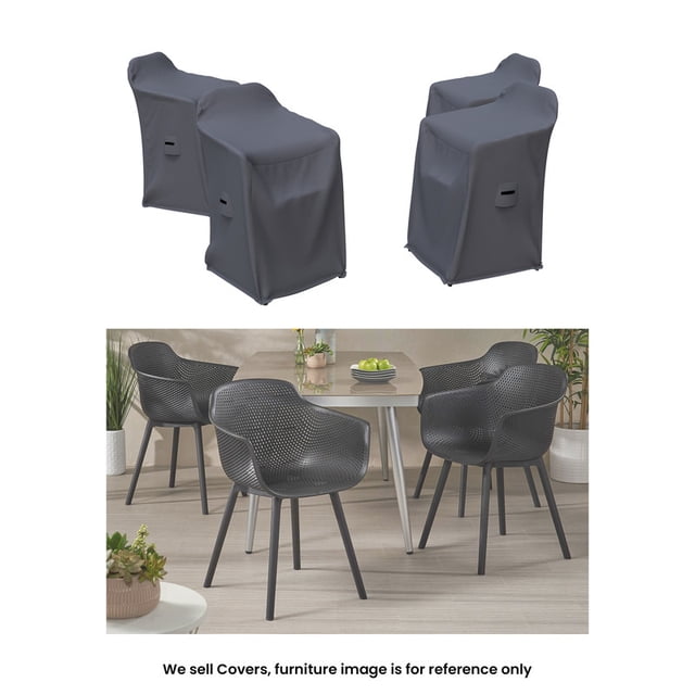 Housses et Toutes les Housses de Fauteuils de Salle à Manger de Patio Artha, Ensemble de 4, Polyester Hydrofuge et Résistant aux UV pour Chaises de Salle à Manger d'Extérieur