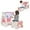 Pink, variant on Costway 3-In-1 Kids Art Easel with Stool Magnetic Dry-Erase Board with Book Rack Blue