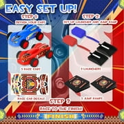 Christmas Gifts for Boys,Car Toys for Kids Ages 8-12,Toys for Boys 8 to 11 Years,Air Powered Cars for Boys and Girls,2 Toy Car Launchers and Air Powered Cars with Ramp and Finish Line