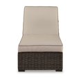 thumbnail image 3 of Waga 77 Inch Outdoor Chaise Lounger- Cushioned- Brown Resin Wicker- Beige, 3 of 8
