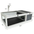 thumbnail image 3 of Pefilos 39" Tortoise Habitat Indoor Pet Tortoise House Rabbit Hutch with Pull Out Tray Bunny Cage, Gray, 3 of 7