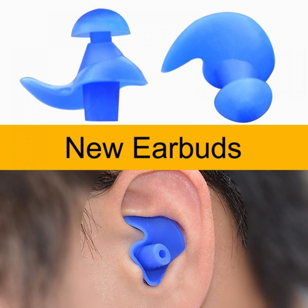 Blue erioctry 5Pairs Soft Silicone Earplugs Swimmers Flexible Ear Plugs for Swimming Sleeping 