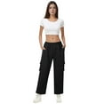 thumbnail image 4 of BODOAO Cargo Pants for Women High Waisted Casual Pants Work Pants Baggy Wide Leg Y2K Streetwear with Pockets Fashionable and Workout Pants with Pants with Zipper Suitable for Jogging and Black Xl, 4 of 9