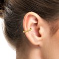 thumbnail image 3 of 18K Gold Plated Beaded Round Huggie Cuff Cartilage Earrings| Non Pierced Adjustable Hypoallergenic, 3 of 4