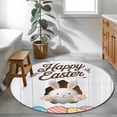 thumbnail image 3 of Round Rugs 3.3Ft, Grey Easter Round Area Rug Washable Indoor Throw Carpet, Spring Cartoon Bunny Colorful Eggs Wood Grain Soft Non Slip Circle Rug for Laundry Room Patio Home Decor Aesthetic, 3 of 8