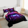 thumbnail image 3 of Gaming Comforter Set - Gamer Comforter Twin Bedding Sets , Ghost Spider Webs Halloween Decorations Red Blue Purple Gamer Room Decor, 3 of 7