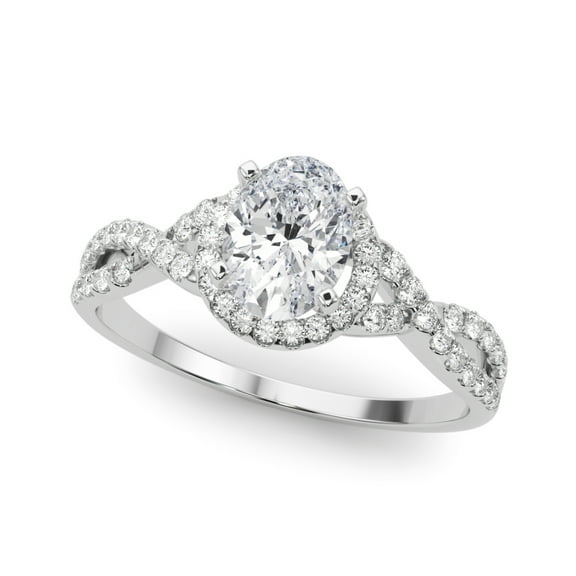 Kiva Jewel 1.77 Ct Oval Cut Lab Created Diamond Ring - 14K White Gold Over Wedding Ring - Radiant Oval Lab Grown Diamond Ring - Women’s Engagement Diamond Ring - Wedding Diamond Ring for Her