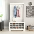 thumbnail image 6 of Prepac Wide Hall Tree and Bench with Shoe Storage, White, 6 of 12