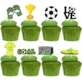 thumbnail image 1 of Toppers Decorativos de Papel para Cupcake y Pastel, Diseño Deportivo Balón Fútbol, Set 40 Unidades Adornos para Fiesta de Cumpleaños, 1 of 5