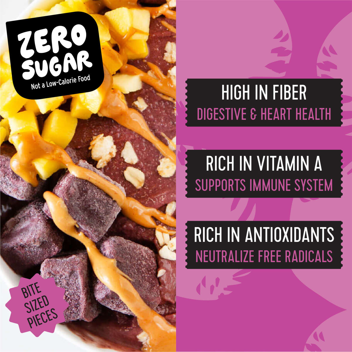 Pitaya Foods Frozen Acai Berry Pieces, Pure Unsweetened Organic Fruit, 12 oz, Gluten-Free, Vegan