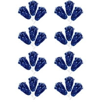 24Pcs Cheerleading Pom Poms Metallic Foil Cheer with Plastic Handle for Adults Kids Cheerleaders Blue