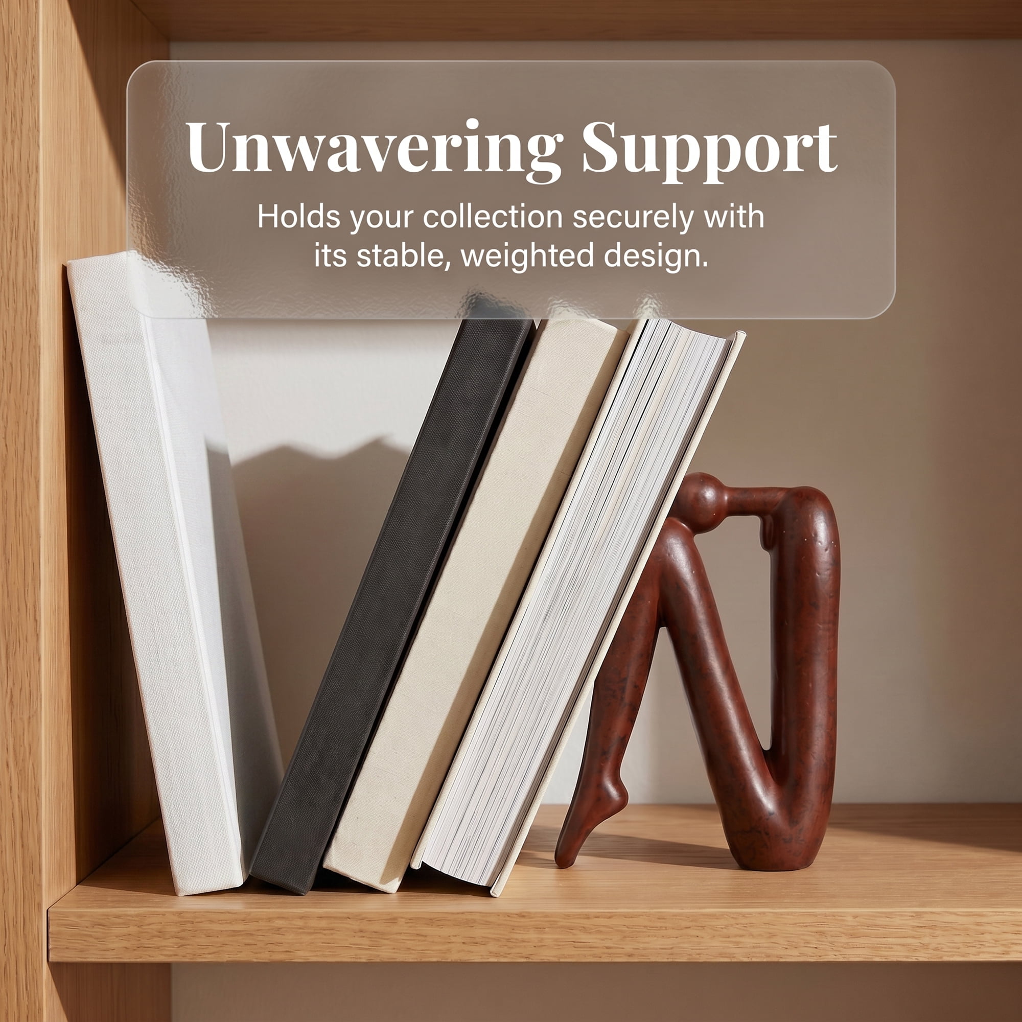 Unique Bargains Human Figure Bookends, Thinking Man Statue Decorative Book Ends Rust Red 5.5"x2.4"x8.3"