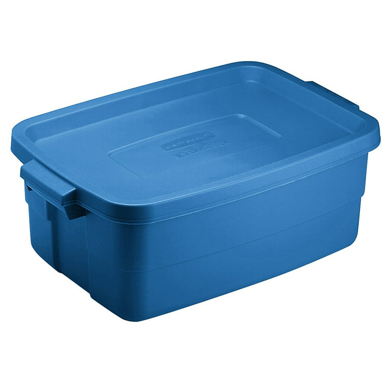 Rubbermaid Roughneck Tote 3 Gal Storage Container, Heritage Blue (6 Pack) 