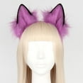 thumbnail image 4 of Peluche Orejas sintética Diadema Disfraces Disfraz Pinza de pelo Regalo Halloween Cosplay Rendimiento Vestir Espectáculos Violeta Colco Sombreros, 4 of 8