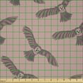 thumbnail image 2 of Ambesonne Owl Fabric by the Yard Microfiber, Simplified Flying Night Birds, 1 Yard, Mauve Taupe and Dried Rose, 2 of 2