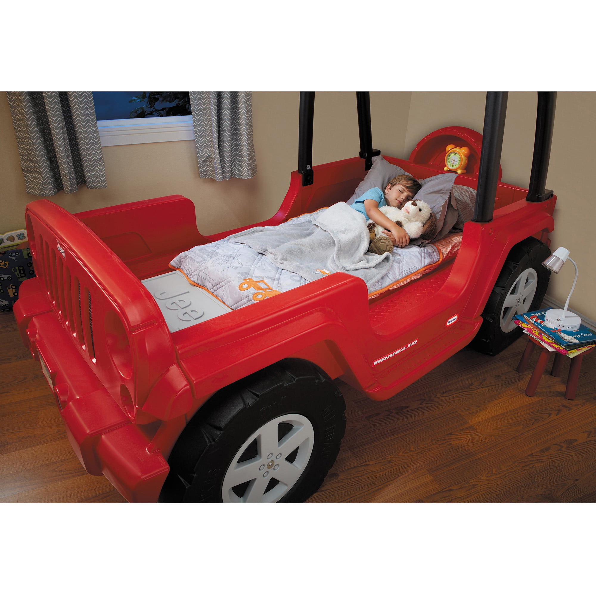Little Tikes Jeep Wrangler Toddler to Twin Convertible Bed, Red -  