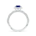 thumbnail image 2 of ANGARA Lab Grown 1.55 Ct Blue Sapphire Engagement Ring for Women in 14K White Gold (Size-8x6mm) | September Birthstone, Anniversary, Jewelry Gift for Women | Lab-Grown Blue Sapphire Ring, 2 of 8