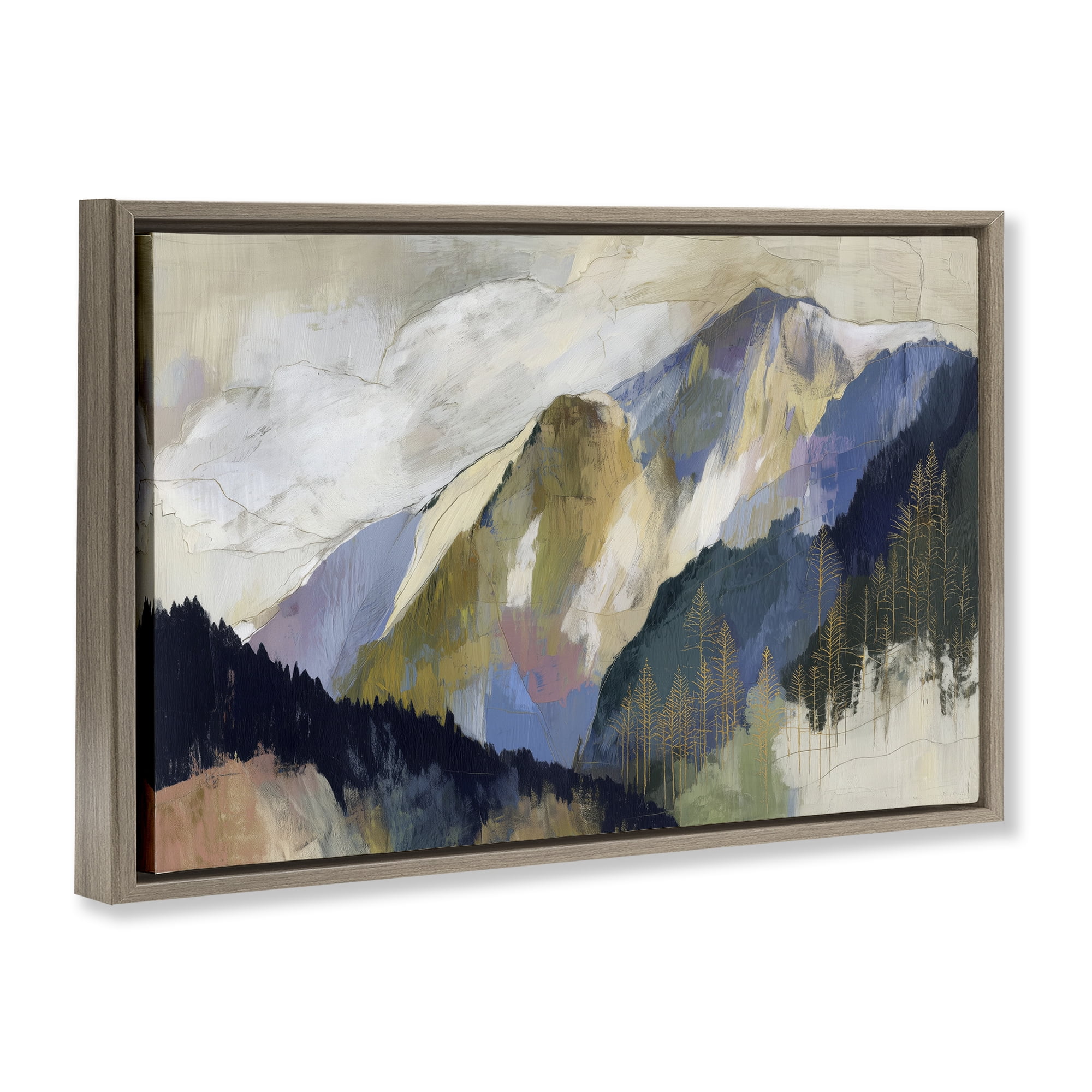 Stupell Industries Mountain Forest Landscape Brown Framed Floater Canvas Wall Art, design by Chromatic Storm Studio