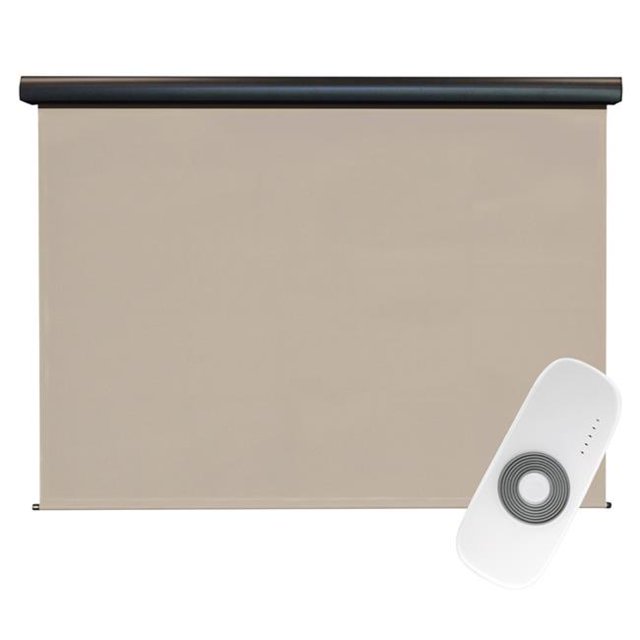 Keystone Fabrics O80.68.80 6 x 8 Pi. Ombrage Extérieur Motorisé Rechargeable avec Cantonnière de Protection - Blanc Érable