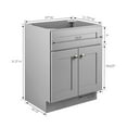 thumbnail image 4 of Design House Brookings Solid Wood 24" Fully Assembled 2-Door Shaker Bathroom Vanity Cabinet, Sherwin Williams® Gray, 4 of 17