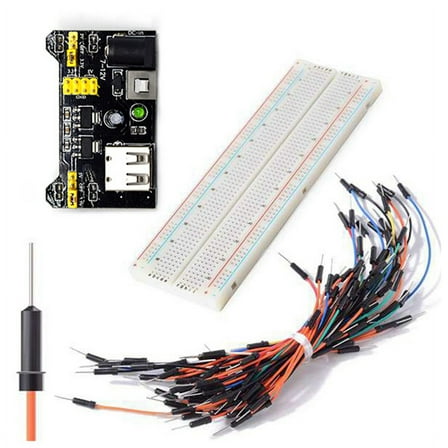 3.3V/5V MB102 Breadboard Power Module Solderless 830Points Bread Board  65 Jumper Wires